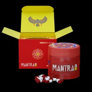 Mantra Capsule – Immortal premium mushroom wellness capsules in branded packaging