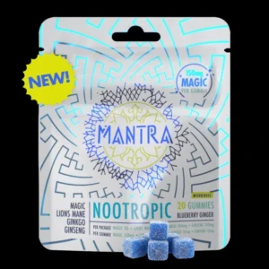 Mantra Gummies Nootropic 3g premium cannabis-infused fruit gummies in branded packaging